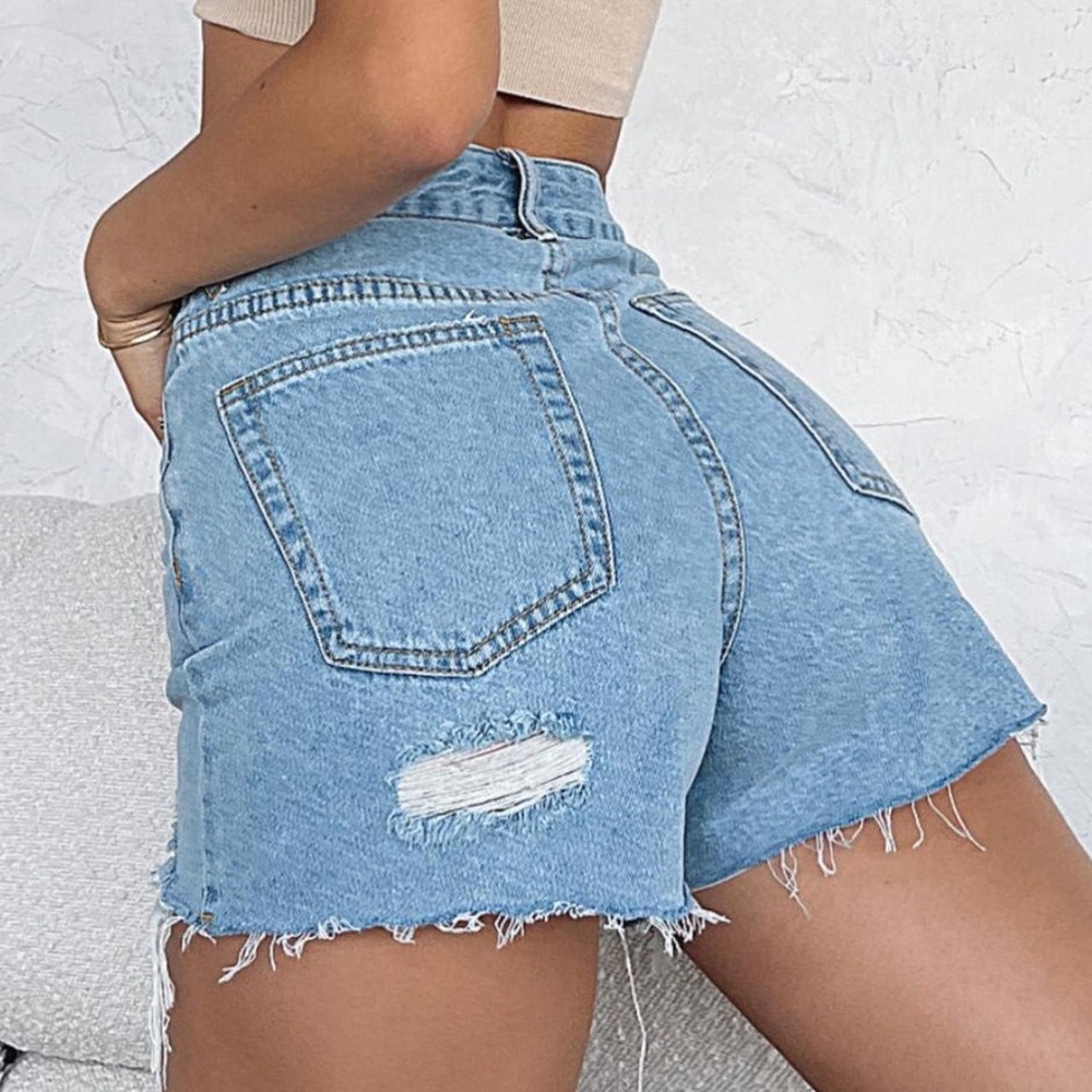 On Vacay Denim Shorts White Fox